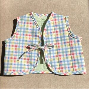 Handmade Reversible Gingham Vest 2T